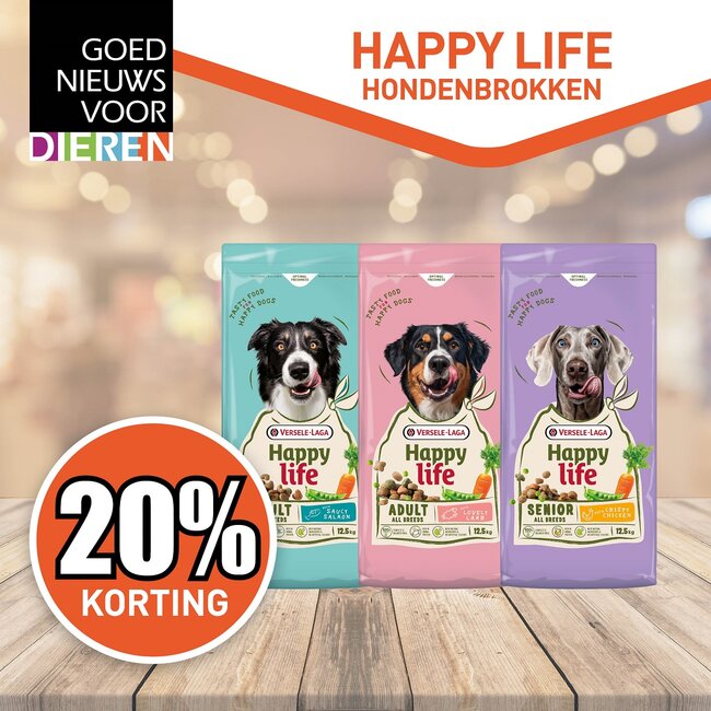 Happy Life Hondenbrokken 12Kg