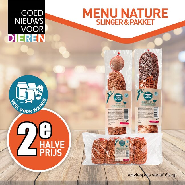 Menu nature slinger & pakket